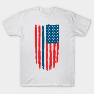 distressed usa flag blue line T-Shirt